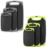 Plastic Cutting Board Set of 3 Non Slip Lightweight BPA Free Chopping Board Set