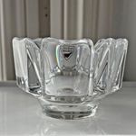 VGC Orrefors Corona Bowl Heavy Crystal Crown Lars Hellsten Design Signed. 4 1/2"