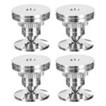 4pcs Speaker Spike with Pads Mat Double-Sided Adhesive Silver Tone