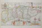 SUSSEX Original early map by William Kip c1637