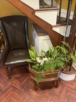 Titchmarsh & Goodwin  Hexagonal Mahogany Brass Wine Cooler Or Plant Stand