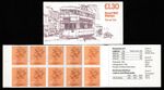 GB 1984 FL3 £1.30p Booklet. Swansea/Mumbles.  Right Selvedge. Clipped Perfs