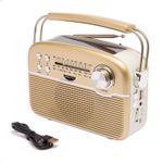 Portable Solar Radio Rechargeable Battery AM FM Short-wave MP3 Bluetooth USB