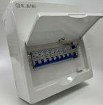 8 Way Metal Consumer Unit 10 Module, 63A 30mA RCD, 2x6A, 2x16A, 1x20A 2x32 1x40