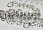 SOLID STERLING SILVER 8.5 inch BELCHER BRACELET - 11mm PATTERN & PLAIN - 29.2g