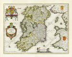 Antique map IRELAND HIBERNIA Janssonius Hondius 1638 wall art gift print poster