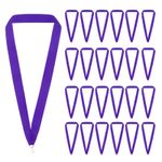 66Pcs Award Neck Ribbons with Snap Clips Medal Lanyards Purple