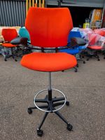 Humanscale Freedom Draughtsman Chair Tall Ergonomic Drafting Stool - Orange