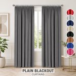 Blackout Curtains Thermal Pencil Pleat Tape Top - Energy Saving + Free Tie Backs