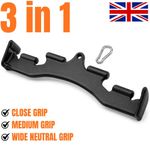 3in1 Lat Bar Multi Grip Cable Attachment Seated Row Ergonomic Gym Bicep Handle