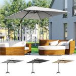 2.7x2.7m Garden Cantilever Parasol w/ 360° Rotation Crank Handle Tilt