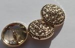 Chanel Button Set of 2 , Size 23 mm Round, Gold And Black ,  Metal