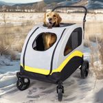 Pet Stroller Pushchair 2-in-1 Folding Dog Cat Walk Travel Carrier for Car Rides