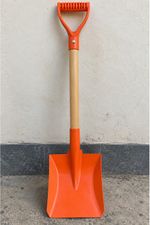 68cm Orange Steel Shovel Wooden Handle D-Grip Garden Snow Digging Scoop Spade