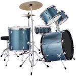 Uimoso 5-Piece Beginner Drum Kit with 22-Inch Bass Drum (Gravel Blue)