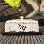 Price & Kensington Stoneware Lidded Butter Dish : Home Farm : Cow, Sheep, Duck