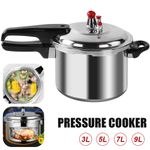 3L 5L 7L 9L Aluminum Pressure Cooker Home Use with Dual Handles Kitchen Cookware