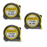 3 Pack of Stanley 1-30-656 8 Metres / 25ft Tylon Blade Tape Measures Bulk