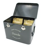 Seed Storage Tin Keep Seeds Organised Black Tin Gift For Gardener