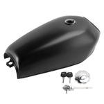 Black Cafe Racer Gas Tank Motorcycle Fuel Retro Classic For Bobber Scrambler