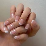 24Pcs Short Square False Nails French Fake Tips Press On Full Cover Nails