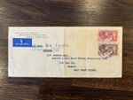GB KGV 1937 2/6 & 5s Reengraved Seahorses on Cover to Kumasi GOLD COAST Mining