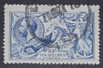 GB SG412 1915 KGV 10/- Blue, De La Rue, Seahorse, Used, Cat £900