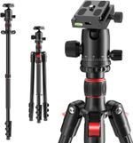 168cm/66 inch Camera Tripod ,Aluminum Travel Tripod with Monopod 360° Panorama