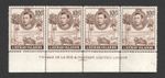 Cayman Islands KGVI 10s Hawksbill Turtle p14 1943 SG 125a Inscription Strip