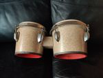 MIJ Vintage 1970s Bongos Silver Sparkle Wood