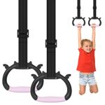 Grapelet Gymnastics Rings Set, Home Gym Equipment, 7 x 5 x 2 cm, Black Pink 