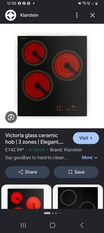 SALE!!!! £20 OFF!!! Klarstein Victoria 45cm 3 Ring Ceramic Hob Black   5000 W