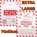 🎅2x Extra Large Christmas Santa Sacks Xmas Gift Bag Present Plastic Stocking UK