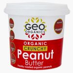Geo Organics Crunchy Peanut Butter 1kg | 100% Peanuts | Organic | Vegan