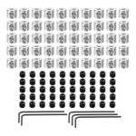 50pcs Pin Backs Locking Pin Locking Pin Keepers (6mmx5mm, Silver Tone)