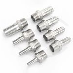 BSP Male Thread Pipe Fittings 1/8" - 4" Barb Hose Tail Connector Stainless Steel