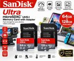 SanDisk Ultra Micro SDXC UHS-I 64 GB and 128 GB Memory Card with Adapter