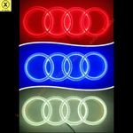for Audi LED Emblem Badge Light for Front Grille - Size: 27.3cm & 28.5cm -
