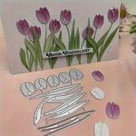 🇬🇧 5x TULIP FLOWERS & LEAVES. METAL CUTTING DIE. CARD MAKING, SCRAP-BOOKING.