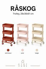 IKEA RASKOG Utility Trolley Rolling Storage Cart 28x38x61cm Various Colours New