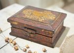 Vintage Wooden Small Storage Box Original Old Hand Crafted Rustic Painted