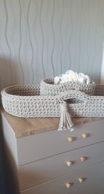Handmade Crochet Changing Mat Basket and nappy caddy plus Mattress 2-3 week wait