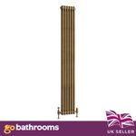 Traditional 2 Column Radiator Aged Brass Central Vertical Radiator 1800 x 290mm