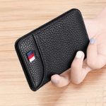 Men Anti-scan Leather Slim ID Credit Card Holder RFID Blocking Thin Small Wallet