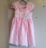 Jona Michelle Girls Pink Tulle Lace Embroidered Fit & Flare Dress 2-3Y