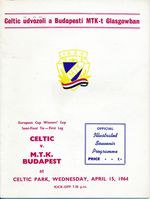 CUP WINNERS CUP SEMI FINAL 1964 Celtic v MTK Budapest
