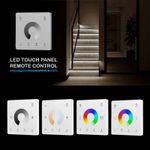1 Zone Single Colour Dimming/CCT/RGB/RGBW/RGB+CCT LED Touch Panel Remote Control