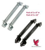 2x GARDEN GATE DOOR CLOSER SPRING Adjustable 8" or 10" Automatic Shed Black Galv
