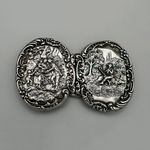 EDWARDIAN EMBOSSED NURSES BUCKLE STERLING SILVER BIRMINGHAM 1901 LEVI & SALAMAN