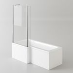 Shower Bath Glass Shower Screen + Panel 1700 mm Left Hand L-Shaped Modern